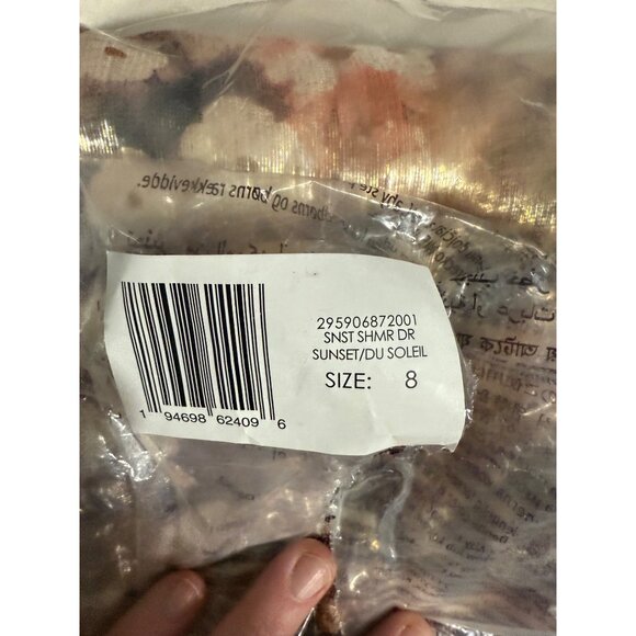 Club Monaco Shimmering Floral Maxi Dress Size 8 Sunset/Du Soleil - Picture 7 of 7